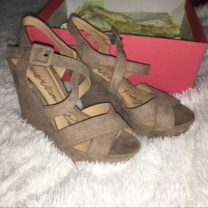 American Rag Taupe Wedges